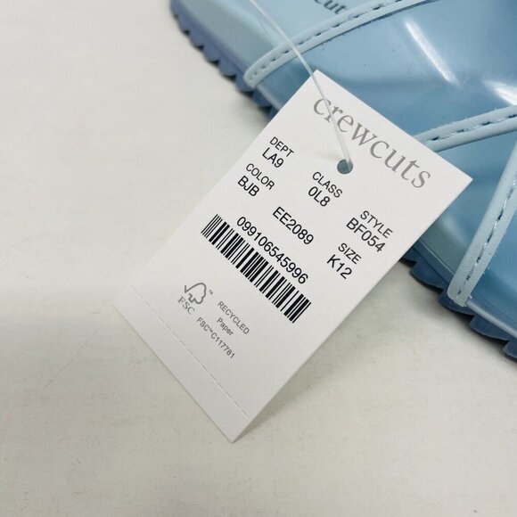 J Crew Crewcuts Little Girl K12 Slip On Pool Clear Jelly Sandals in Blue $45 223 - Picture 7 of 9